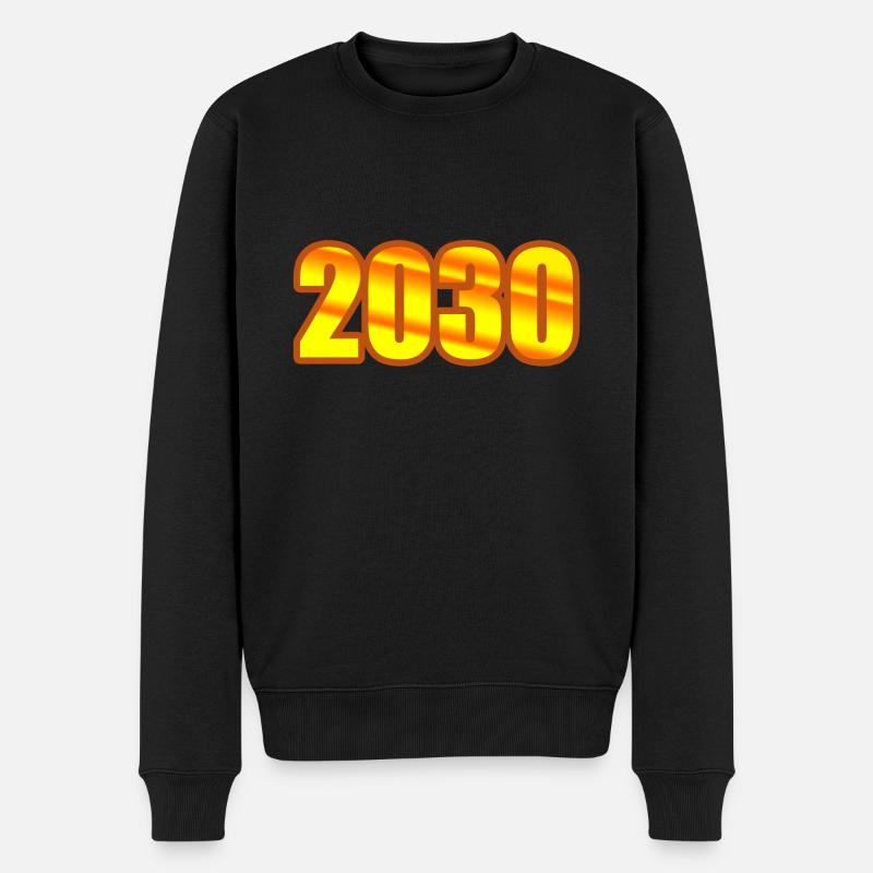 2030 - Männer Premium Bio Pullover - Schwarz