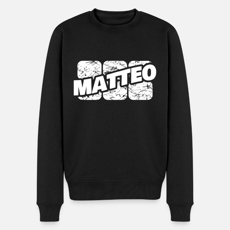 Matteo Matteo - Männer Premium Bio Pullover - Schwarz