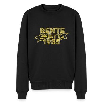 1985 - Männer Premium Bio Pullover - Schwarz - Vorne - Nico (187cm)