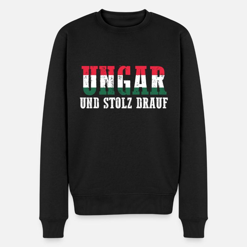 Ungar Ungarisch Ungarn - Männer Premium Bio Pullover - Schwarz
