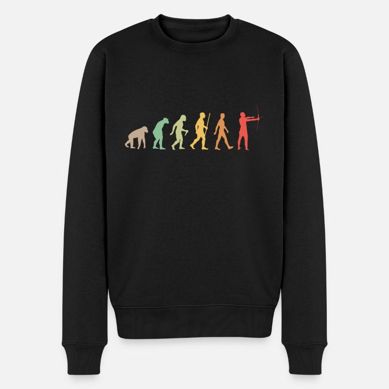 Bogenschießen Evolution Geschenk Bogenschütze - Männer Premium Bio Pullover - Schwarz