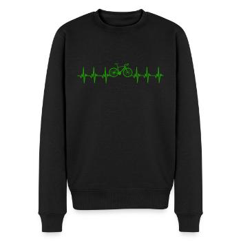 Bicycle Heartbeat Gift Bike Tour Bike - Men's Premium Organic Jumper - black - Front - Nico (187cm)