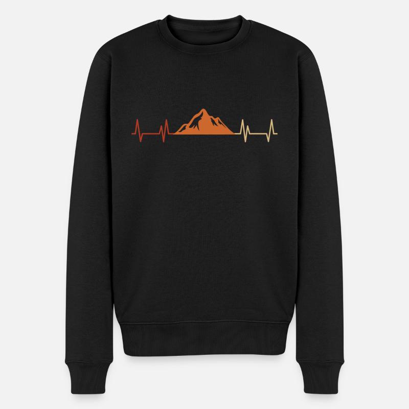 Rétro Mountain Heartbeat - Pull Premium bio Homme - noir