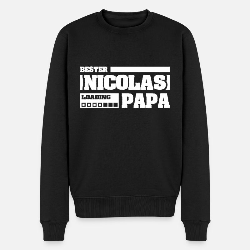 Vorname Nicolas - Männer Premium Bio Pullover - Schwarz