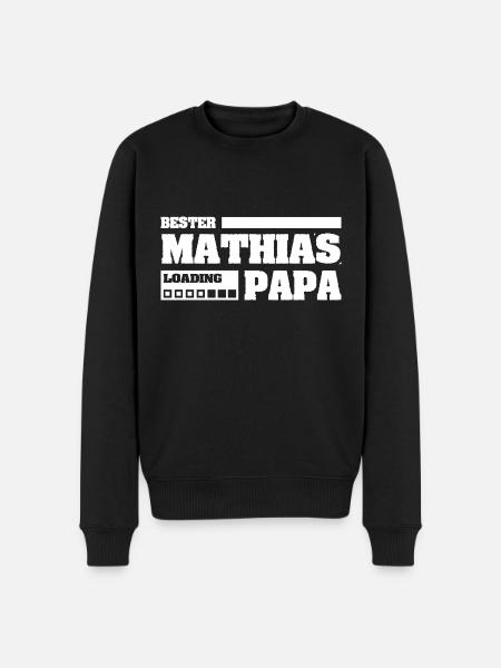 First name Mathias - Men's Premium Organic Jumper - black