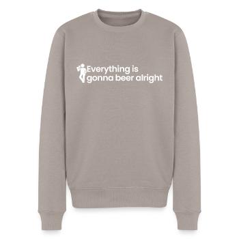 Tout va bien à la bière - Pull Premium bio Homme - taupe - Devant - Nico (187cm)