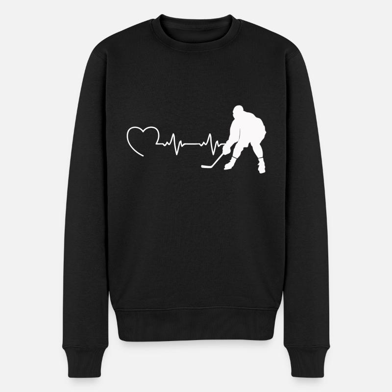 Eishockey im retro oder vintage Style für Kinder - Männer Premium Bio Pullover - Schwarz