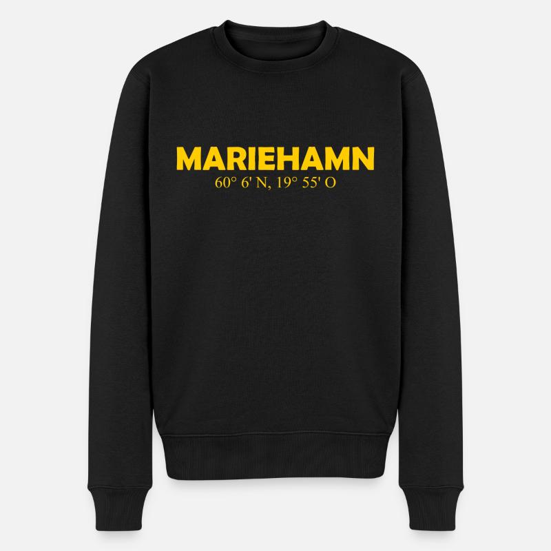 Mariehamn - Finlande - Coordonnées - Longitude - Pull Premium bio Homme - noir