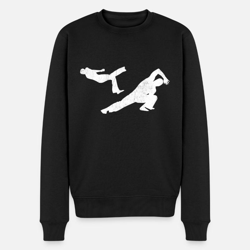 Capoeira - Männer Premium Bio Pullover - Schwarz
