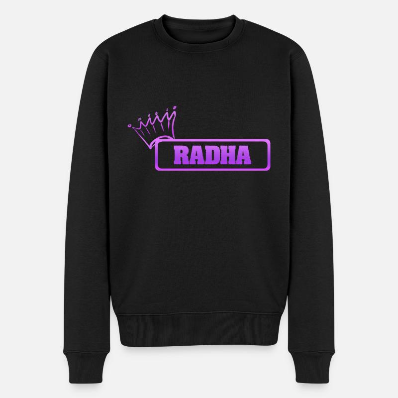 Tochter Radha - Männer Premium Bio Pullover - Schwarz