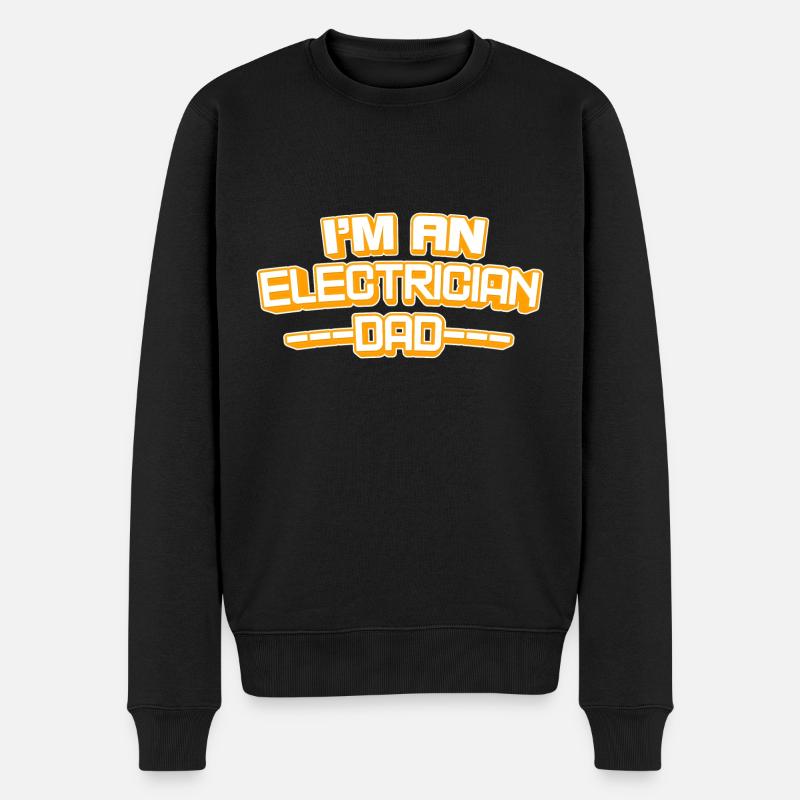Je suis électricien et papa - Pull Premium bio Homme - noir