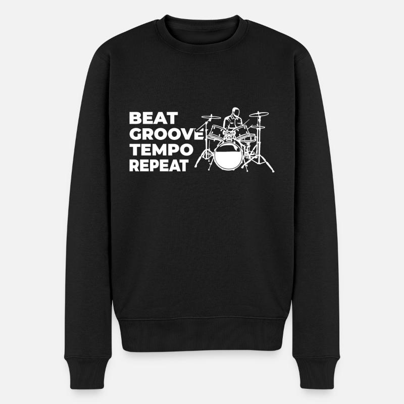Beat Groove Tempo Repeat - Männer Premium Bio Pullover - Schwarz