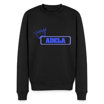 Adela als Schwester - Männer Premium Bio Pullover - Schwarz - Vorne - Nico (187cm)
