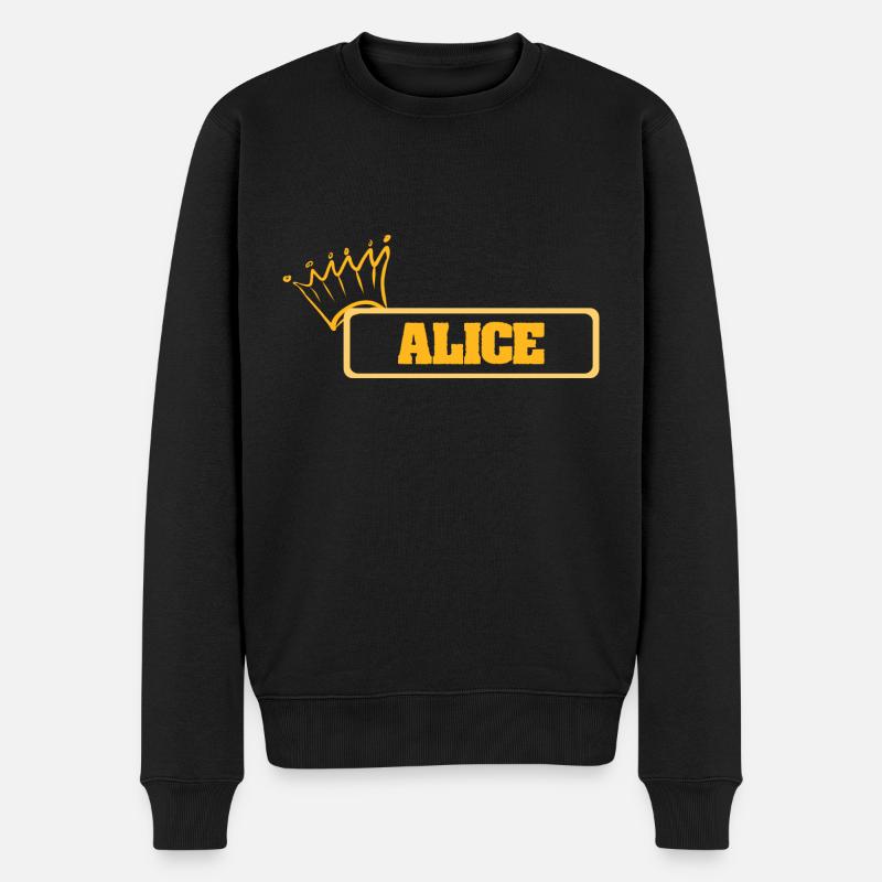 Name Alice - Männer Premium Bio Pullover - Schwarz