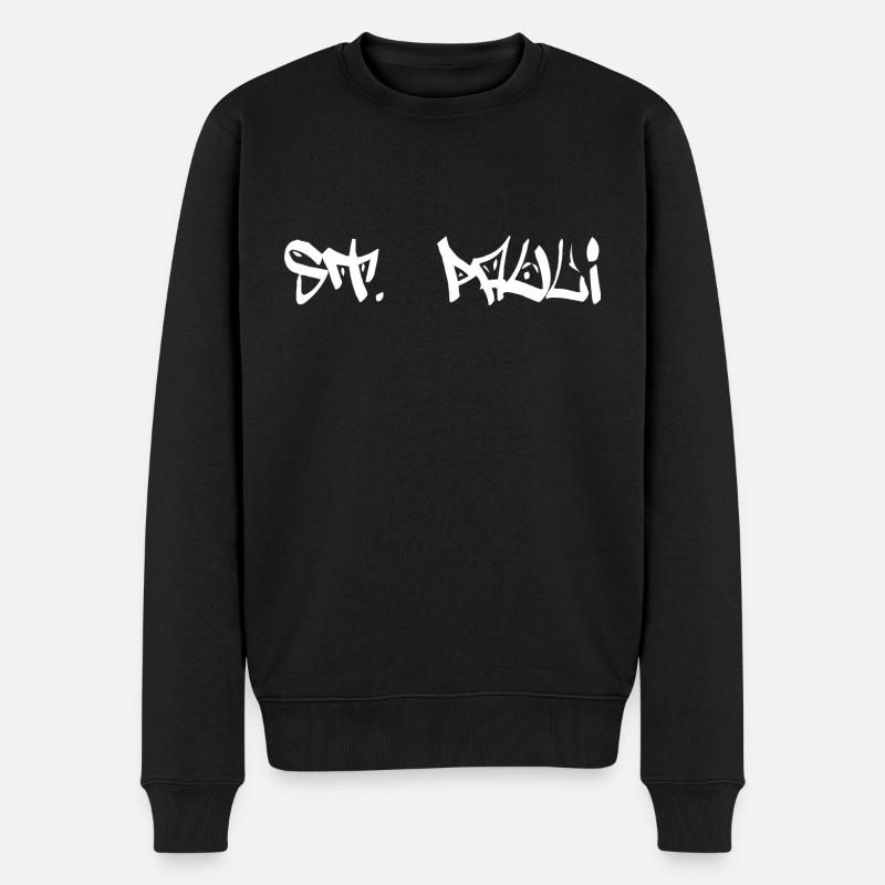 ST. PAULI - Männer Premium Bio Pullover - Schwarz