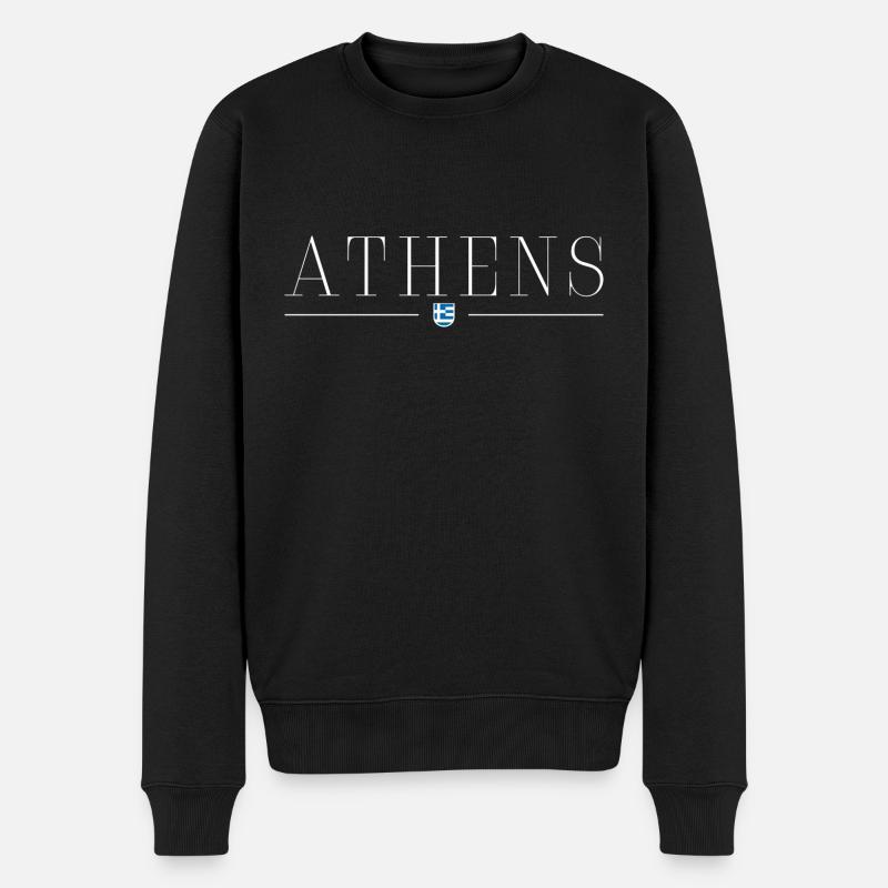 Ich liebe Athen - Männer Premium Bio Pullover - Schwarz