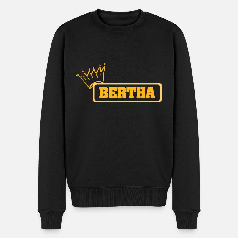 Name Bertha - Männer Premium Bio Pullover - Schwarz