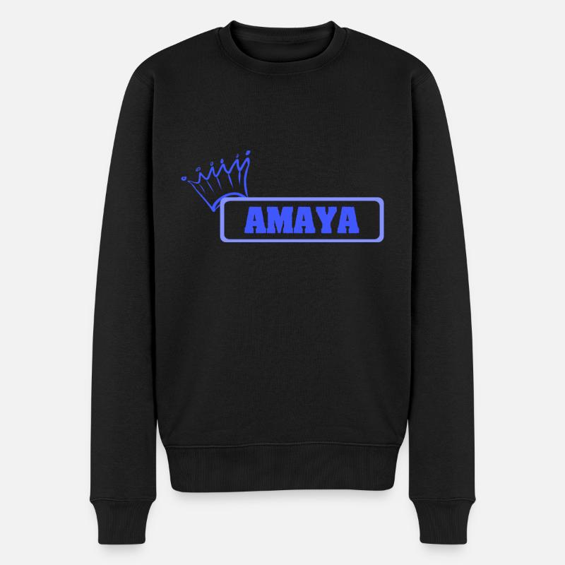 Amaya - Männer Premium Bio Pullover - Schwarz