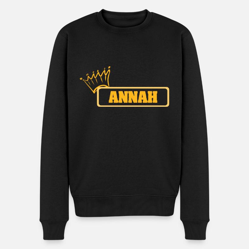Name Annah - Männer Premium Bio Pullover - Schwarz