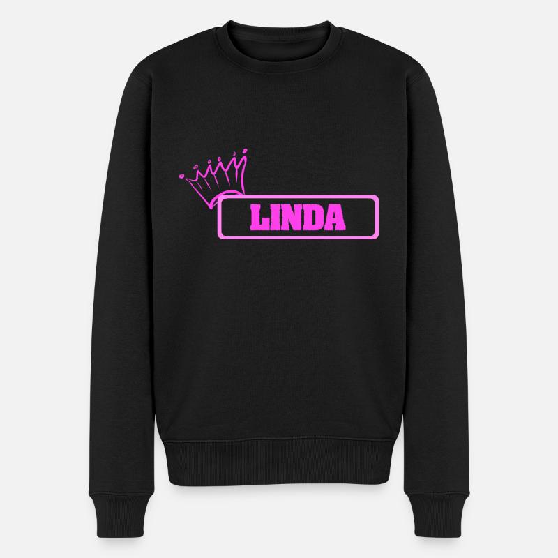 Linda als Krone - Männer Premium Bio Pullover - Schwarz