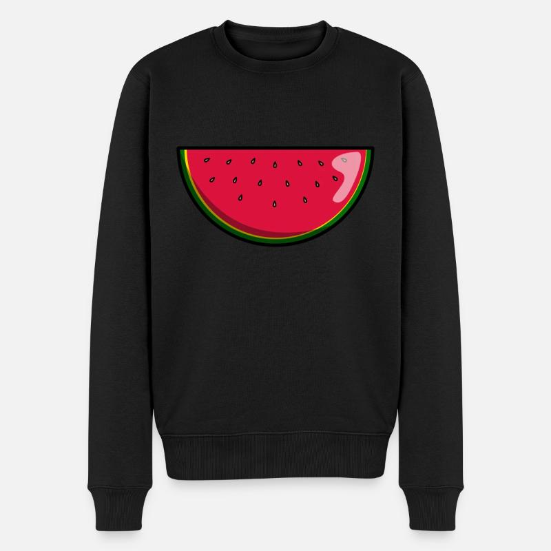 Melone Frucht - Männer Premium Bio Pullover - Schwarz