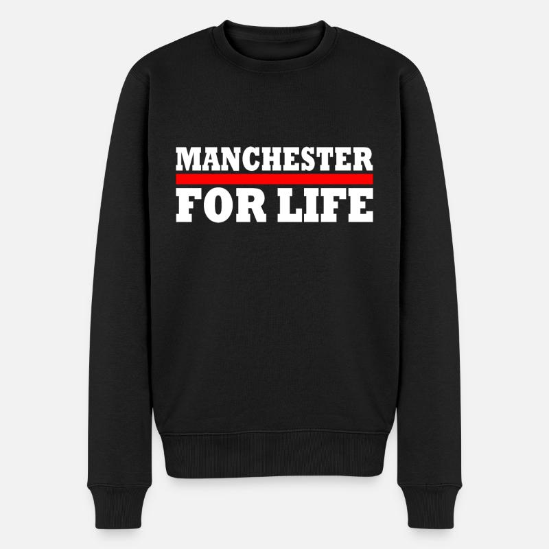 MANCHESTER - Männer Premium Bio Pullover - Schwarz