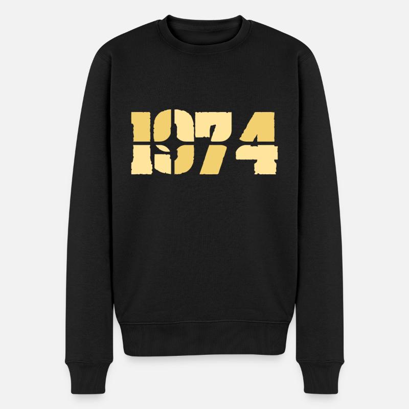 1974 - Männer Premium Bio Pullover - Schwarz