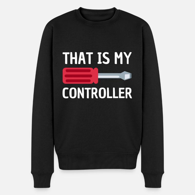 Das Ist Mein Controller - Handwerker - Männer Premium Bio Pullover - Schwarz