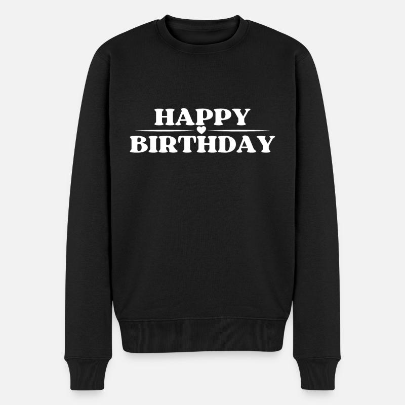 Happy Birthday - Männer Premium Bio Pullover - Schwarz