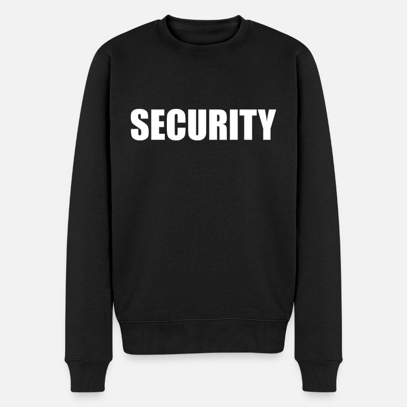 Securtiy Schrift - Security Sicherheit - Männer Premium Bio Pullover - Schwarz