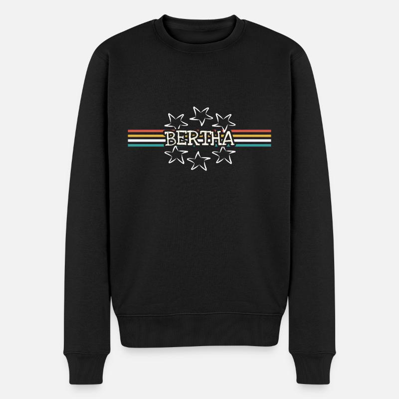 Frauenname Bertha - Männer Premium Bio Pullover - Schwarz