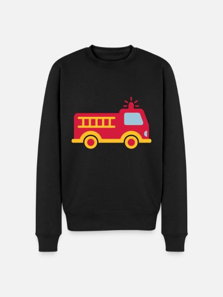 Feuerwehrauto mit Leiter - Männer Premium Bio Pullover - Schwarz