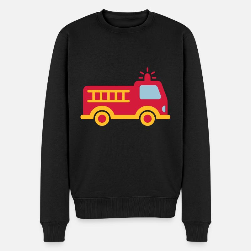 Feuerwehrauto mit Leiter - Männer Premium Bio Pullover - Schwarz