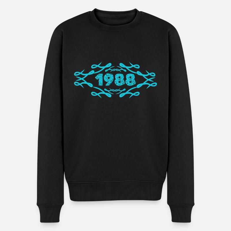 1988 - Männer Premium Bio Pullover - Schwarz