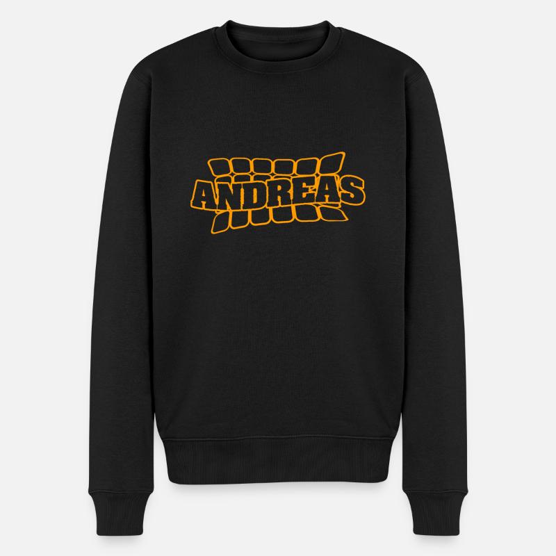 Andreas als Name - Männer Premium Bio Pullover - Schwarz