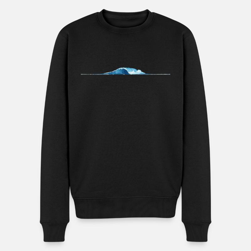 Vague de l’océan - Pull Premium bio Homme - noir