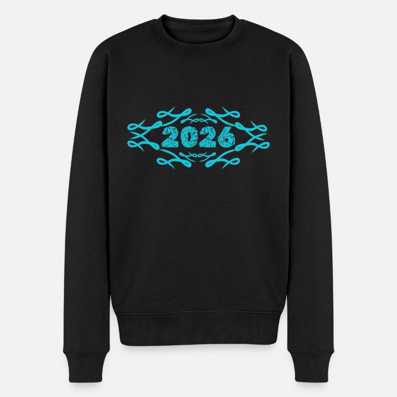 2026 - Männer Premium Bio Pullover - Schwarz