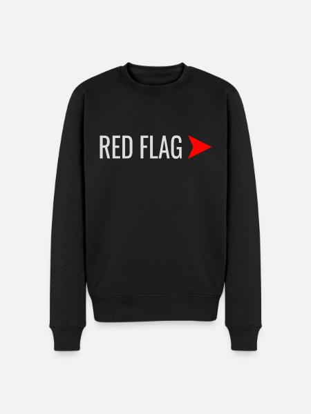 RED FLAG relationship signs - Men's Premium Organic Jumper - black