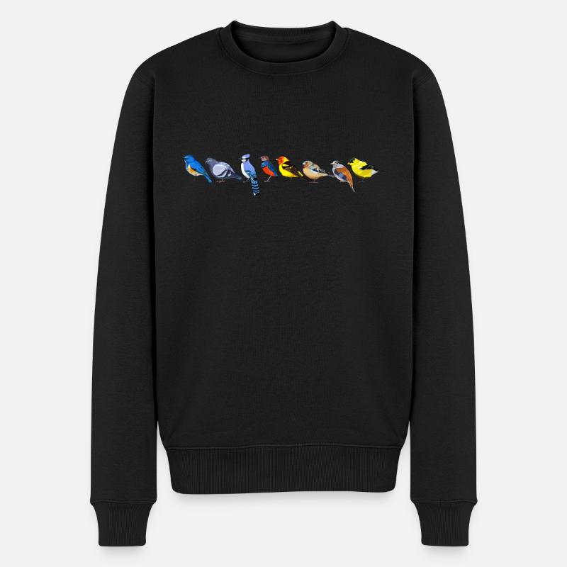 Vogelmotiv Amsel Rotkehlchen Geschenk Vogel Liebha - Männer Premium Bio Pullover - Schwarz
