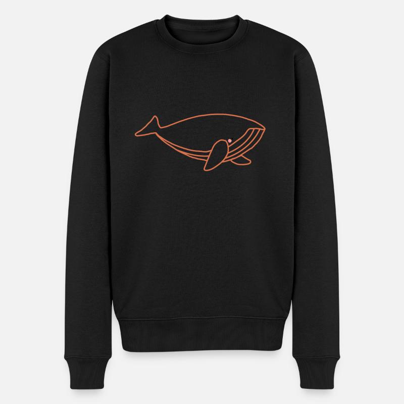 mignonne grosse baleine créatures marines - Pull Premium bio Homme - noir