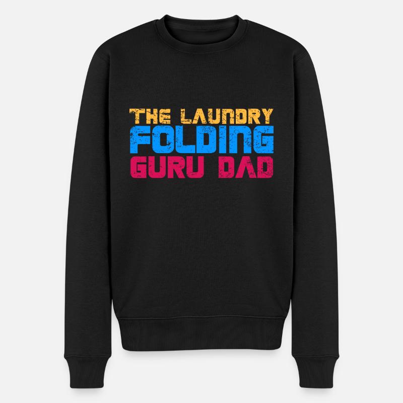 The Laundry Folding Guru Dad - Männer Premium Bio Pullover - Schwarz