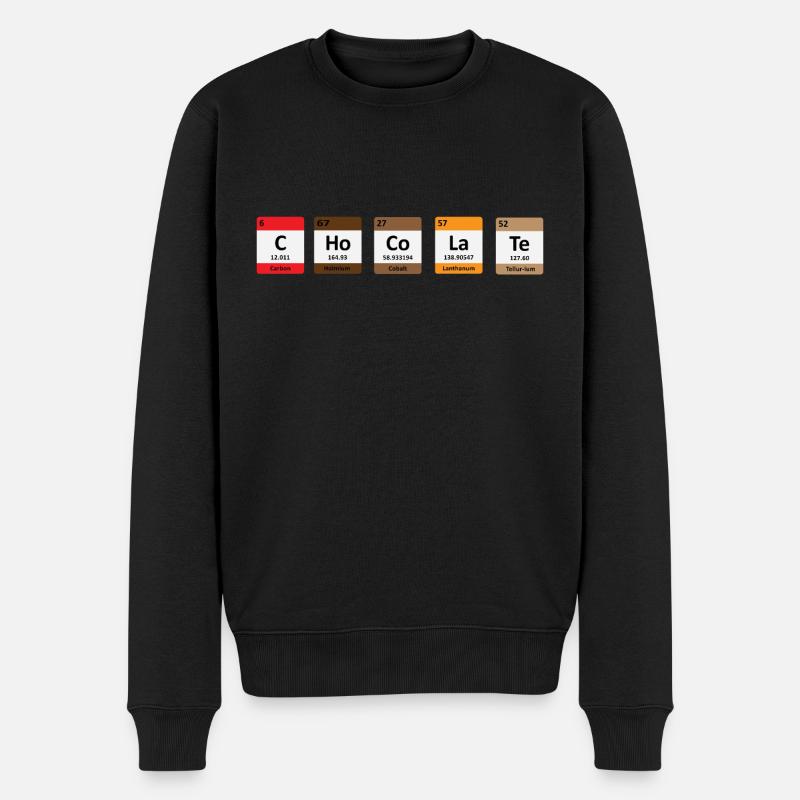 Schokolade - Männer Premium Bio Pullover - Schwarz