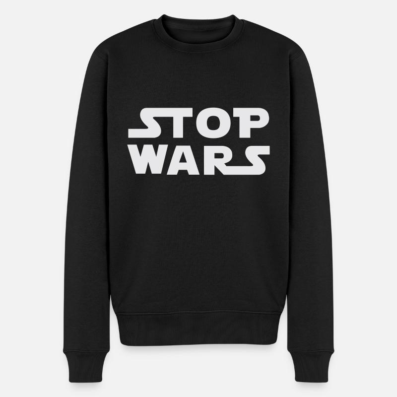 Stoppt Kriege - Männer Premium Bio Pullover - Schwarz
