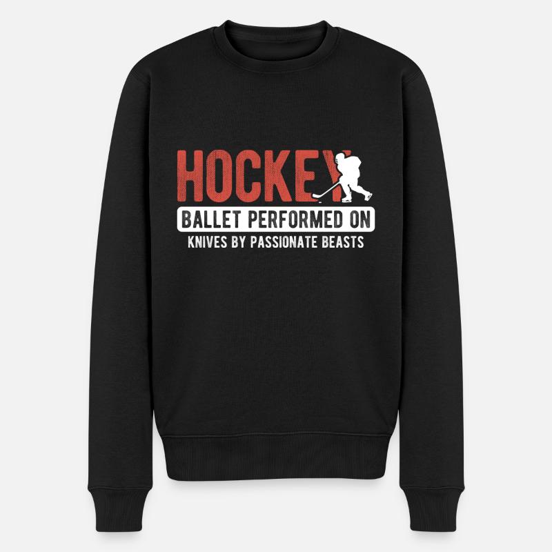 Eishockey - Männer Premium Bio Pullover - Schwarz