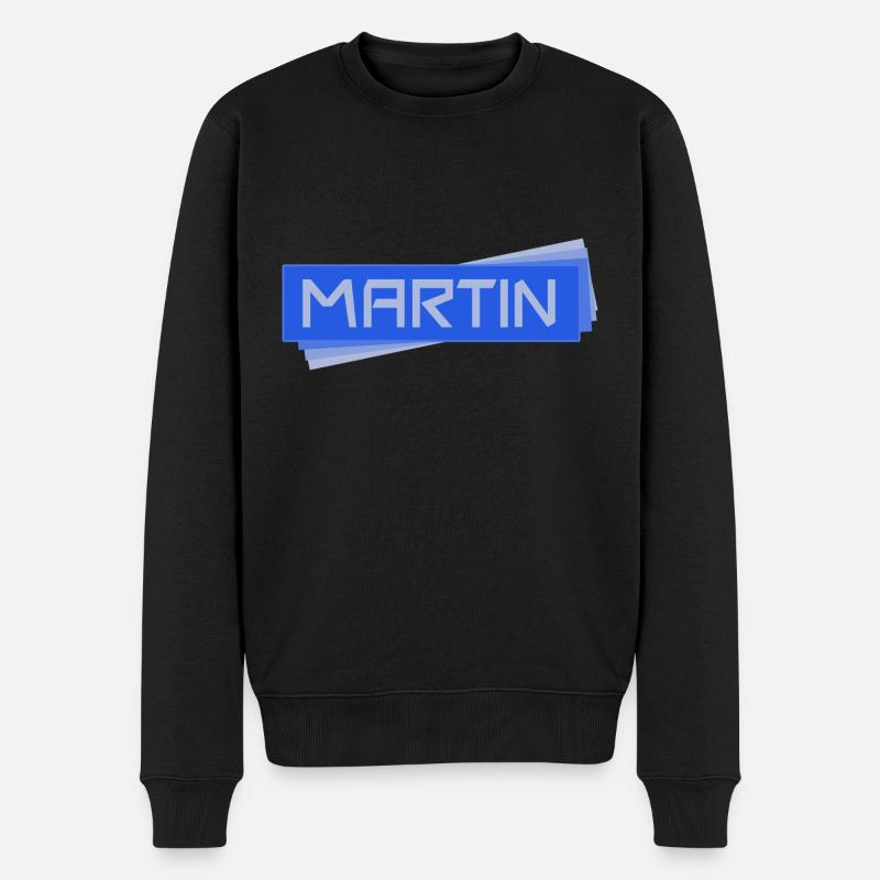 Namensschild Martin - Männer Premium Bio Pullover - Schwarz