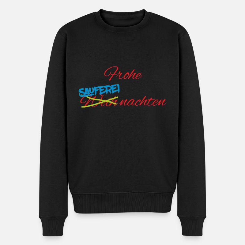 Saufereinachten - Männer Premium Bio Pullover - Schwarz