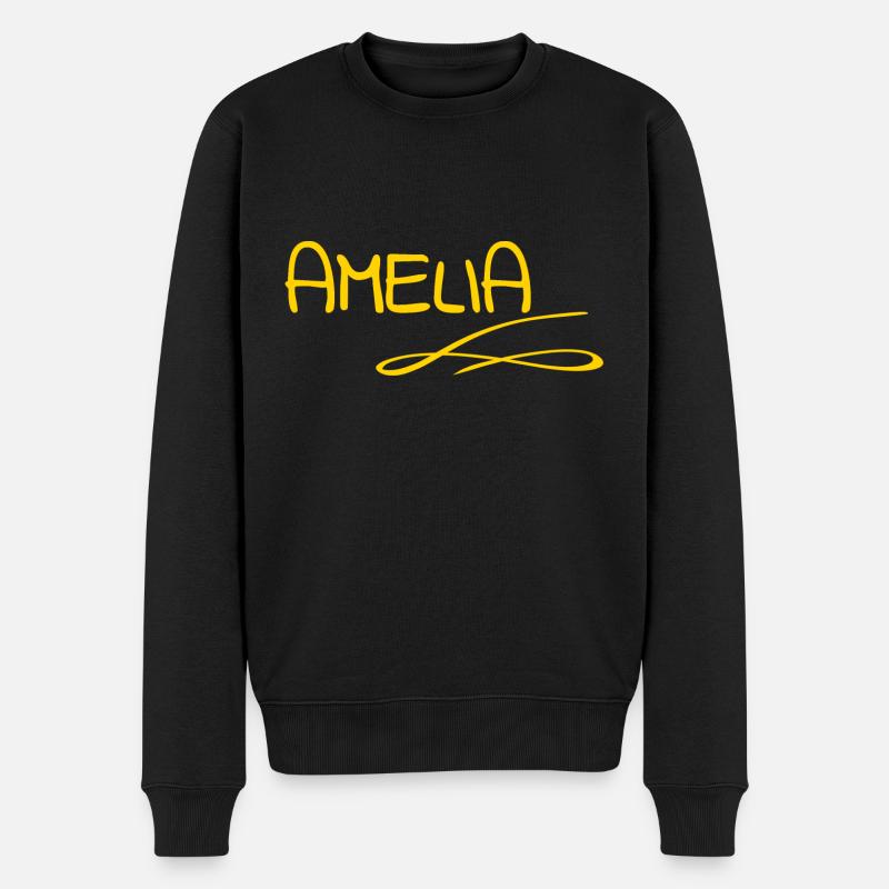 Amelia - Männer Premium Bio Pullover - Schwarz