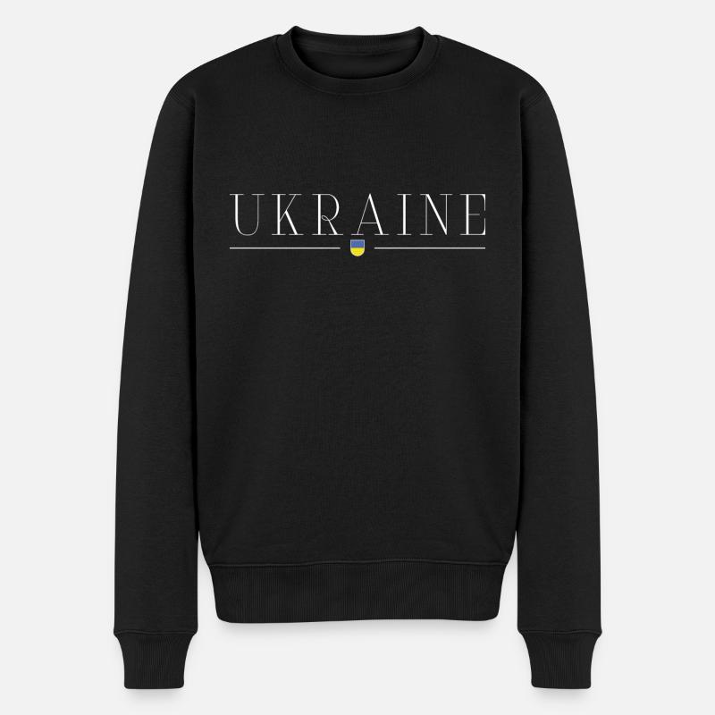 Ukraine Eleganz T-Shirt - Männer Premium Bio Pullover - Schwarz