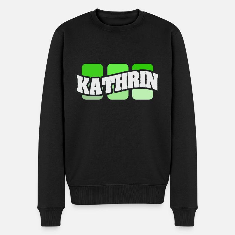 Name Kathrin - Männer Premium Bio Pullover - Schwarz