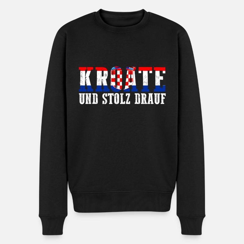Croate Croate Croatie - Pull Premium bio Homme - noir
